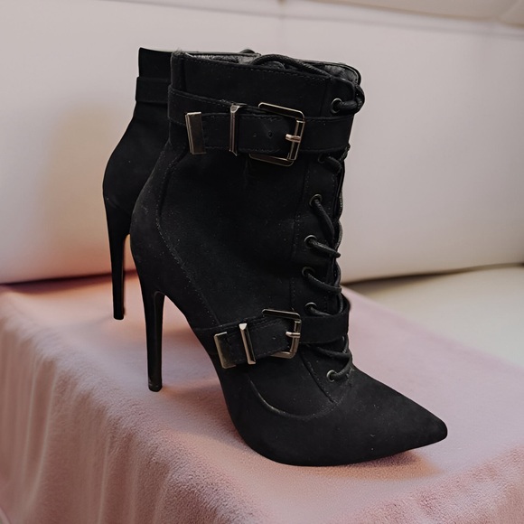 Shoe Dazzle Shoes - Maxwell Suede High Heel Ankle Boots